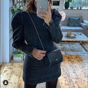 Zara black denim mini dress